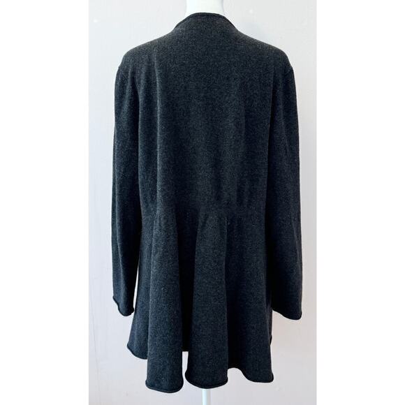 Eileen Fisher Cashmere/Merino Wool Open Ruffle Front Cardigan Size M - Picture 4 of 6